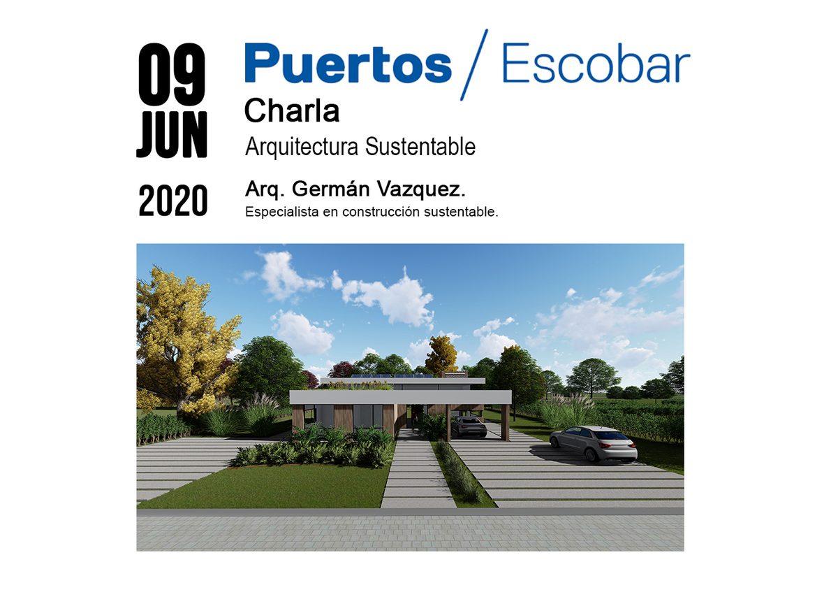 Charla de arquitectura sustentable en el barrio Puertos, Escobar