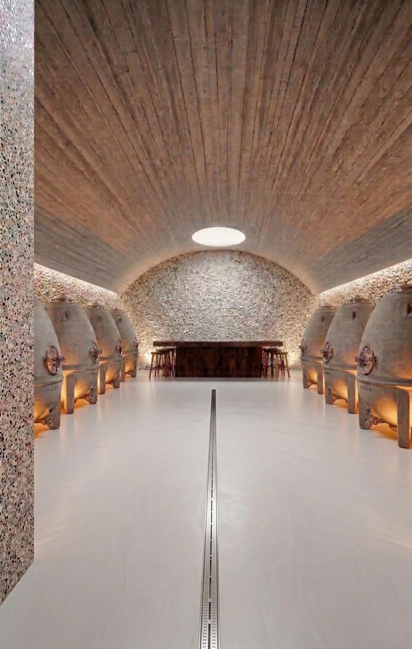 Bodega Puerto Campo, bodega subterránea en San Antonio Este, Río Negro — foto 4 de 5. Proyecto del Arq. Germán Vázquez