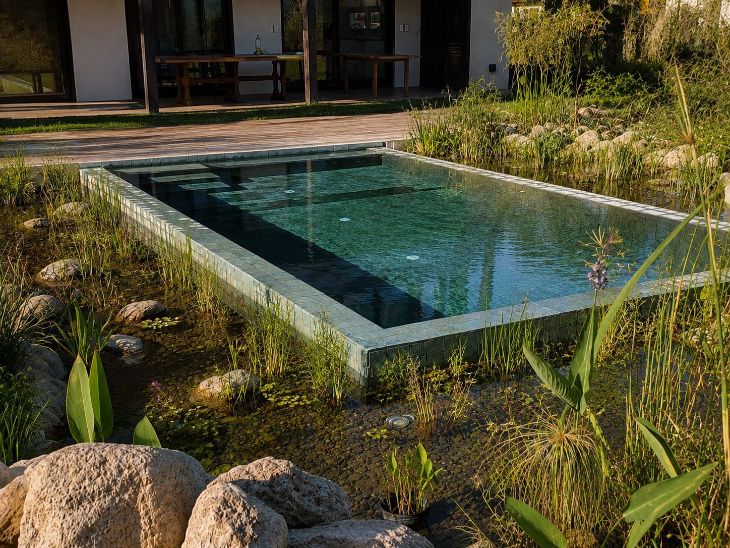 Casa ADB, vivienda unifamiliar sustentable en Francisco Álvarez, Buenos Aires — foto 9 de 12. Proyecto del Arq. Germán Vázquez