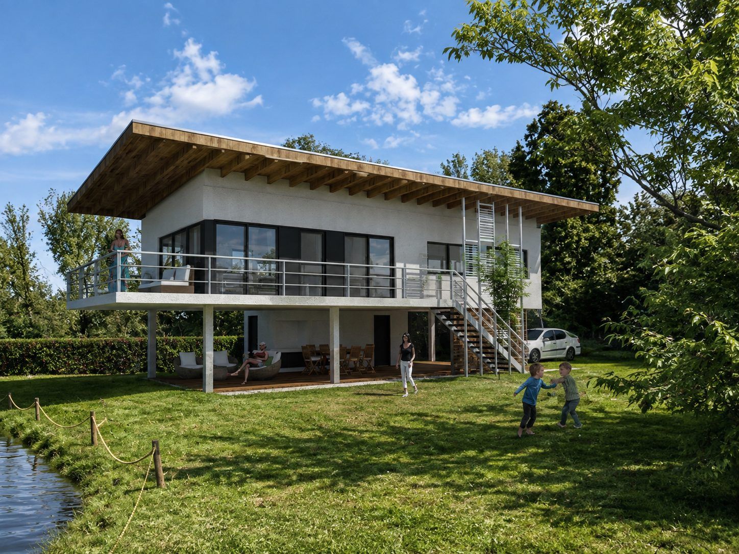 Prototipo para humedales, Delta del Tigre. Obra del Arq. Germán Vázquez