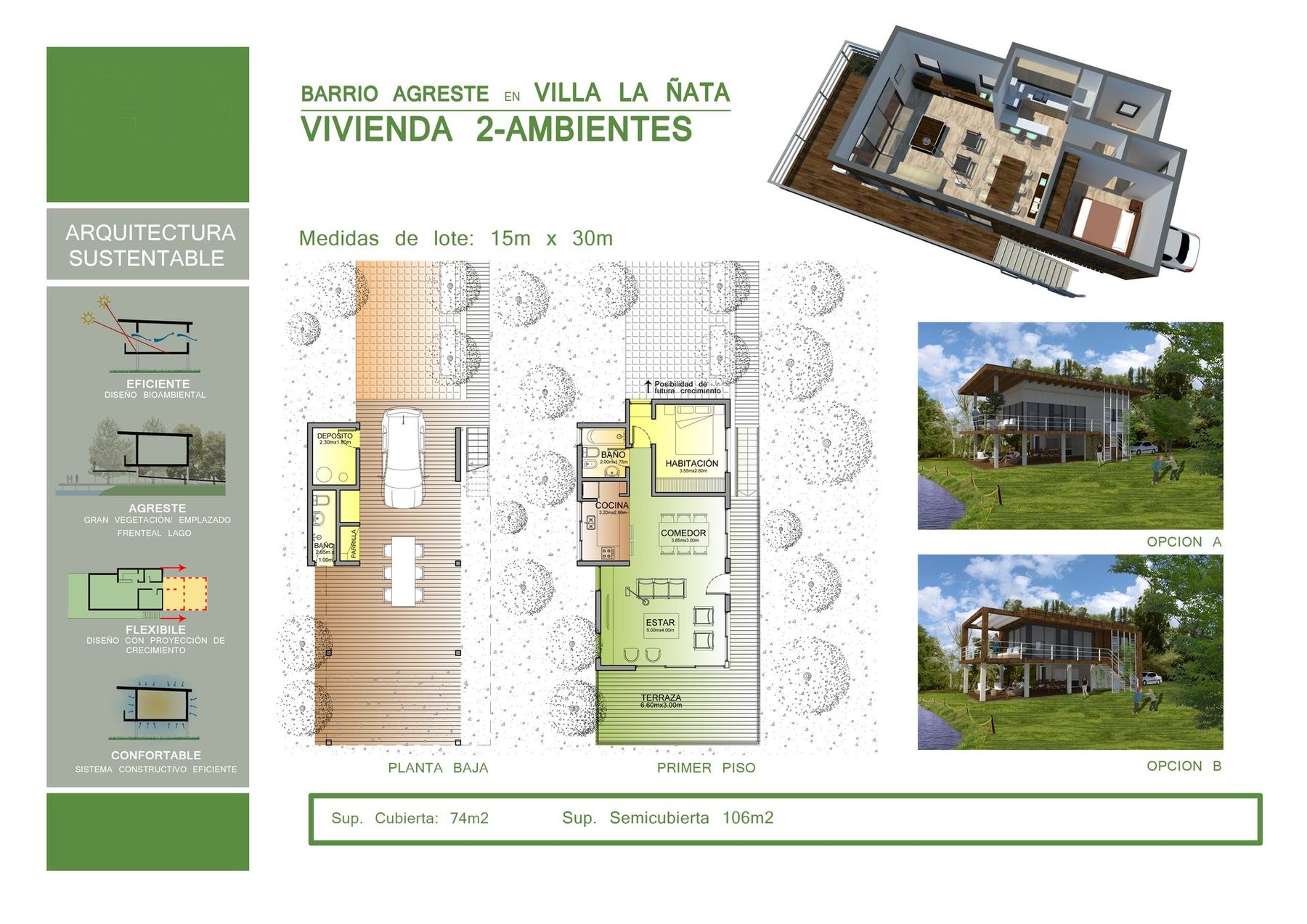Prototipo Casa para Humedales, vivienda prototipo en Delta del Tigre, Buenos Aires — foto 2 de 6. Proyecto del Arq. Germán Vázquez