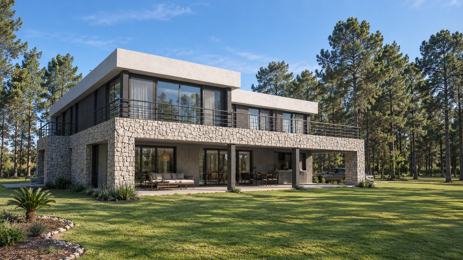 Vivienda en Lobos, aerotermia y fotovoltaica. Obra del Arq. Germán Vázquez