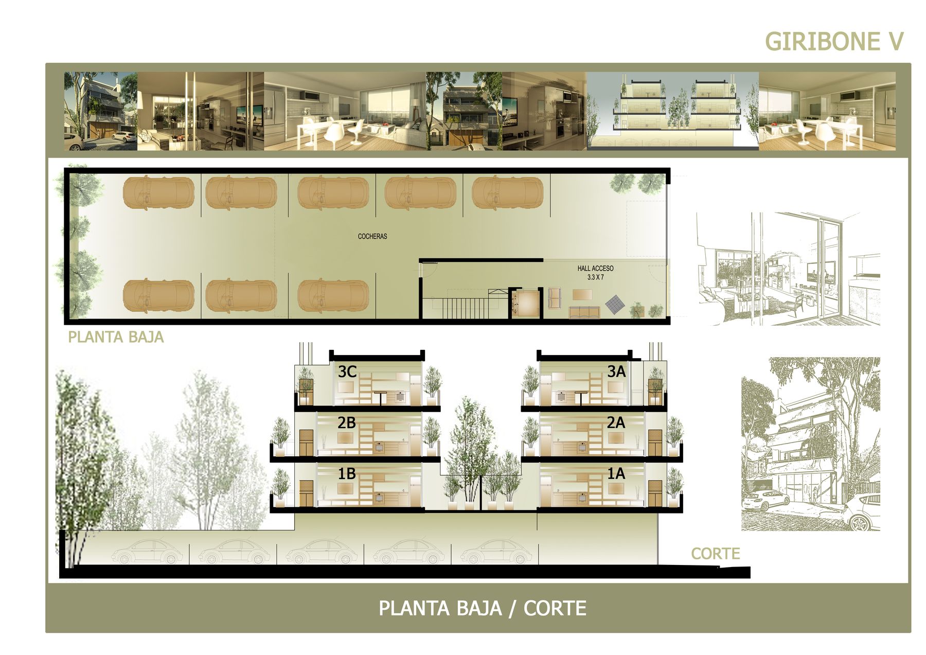 Edificio Giribone V, edificio multifamiliar en Villa Ortúzar, CABA — foto 3 de 8. Proyecto del Arq. Germán Vázquez