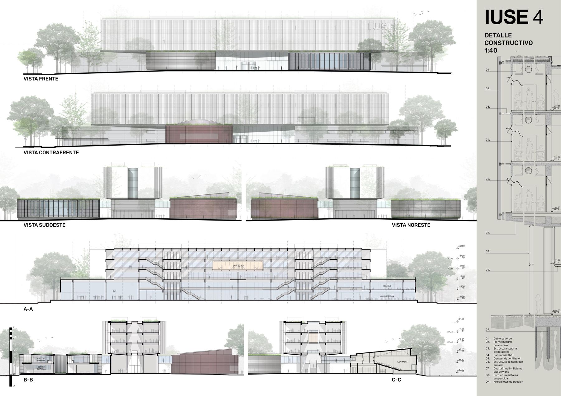 Instituto Universitario de Seguridad, concurso en Buenos Aires — foto 6 de 9. Proyecto del Arq. Germán Vázquez