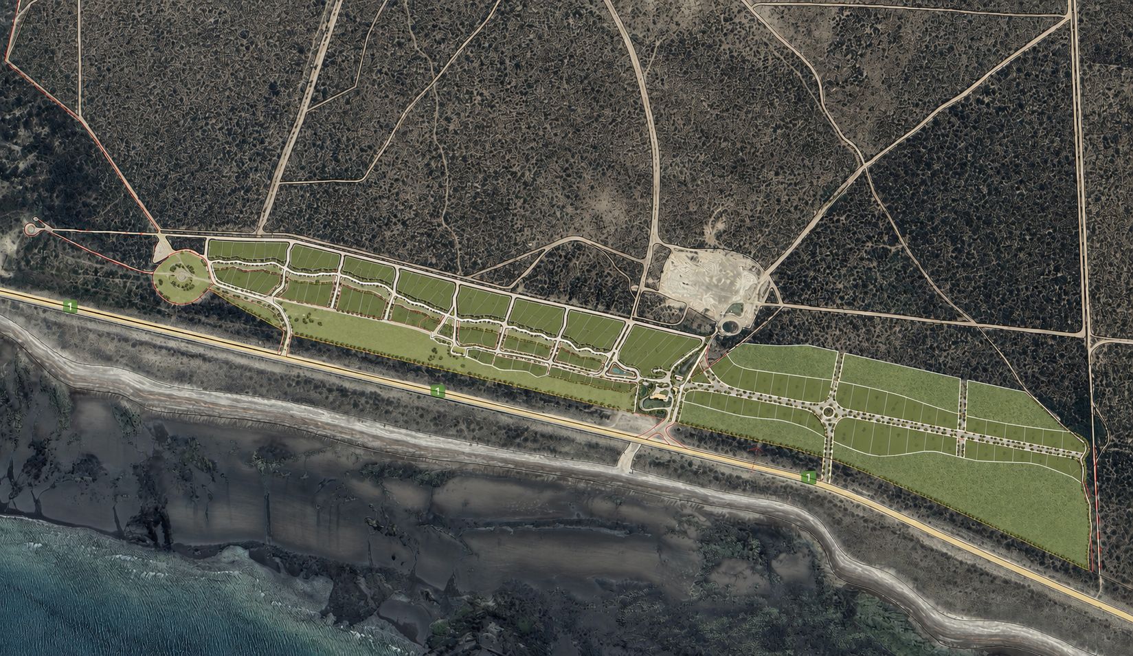 Aldea Vitivinícola de Mar Puerto Campo, desarrollo vitivinícola costero en San Antonio Este, Río Negro — foto 6 de 13. Proyecto del Arq. Germán Vázquez