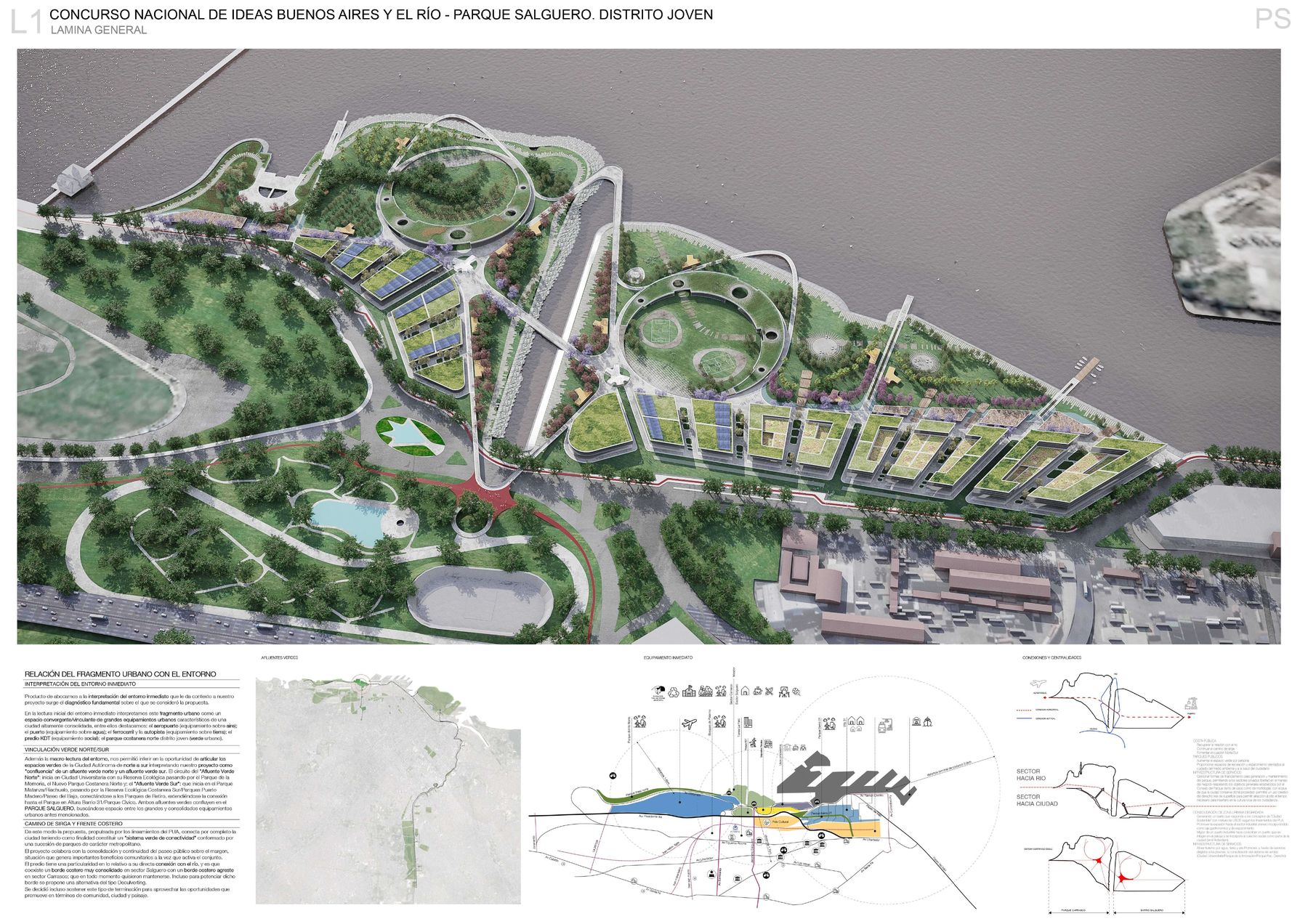 Parque Urbano Costa Salguero, concurso urbano en CABA — foto 4 de 11. Proyecto del Arq. Germán Vázquez
