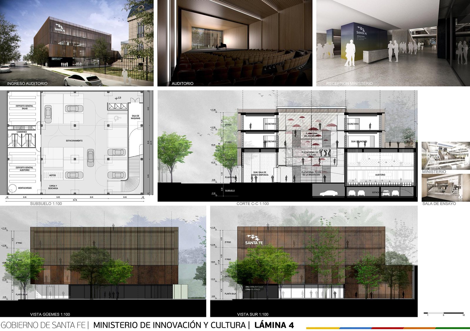 Ministerio de Innovación y Cultura, concurso Nacional en Santa Fe — foto 4 de 5. Proyecto del Arq. Germán Vázquez